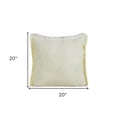 thumbnail image 3 of 20" X 20" Light Yellow And White 100% Cotton Geometric Zippered Pillow, 3 of 10