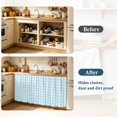 thumbnail image 4 of Aqua Blue Green Cabinet Curtain 28"Wx51"L,Dustproof Storage Cabinet Curtain with Self Adhesive Tape,Checkered Plaid Gingham Lattice Trellis Tall Pantry Cover Drape for Kitchen,Utility Closet, 4 of 9
