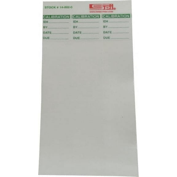 30 Count SPI Wrap-Up Calibration Labels, 1" x 1" Write-On Area, Green Print on White