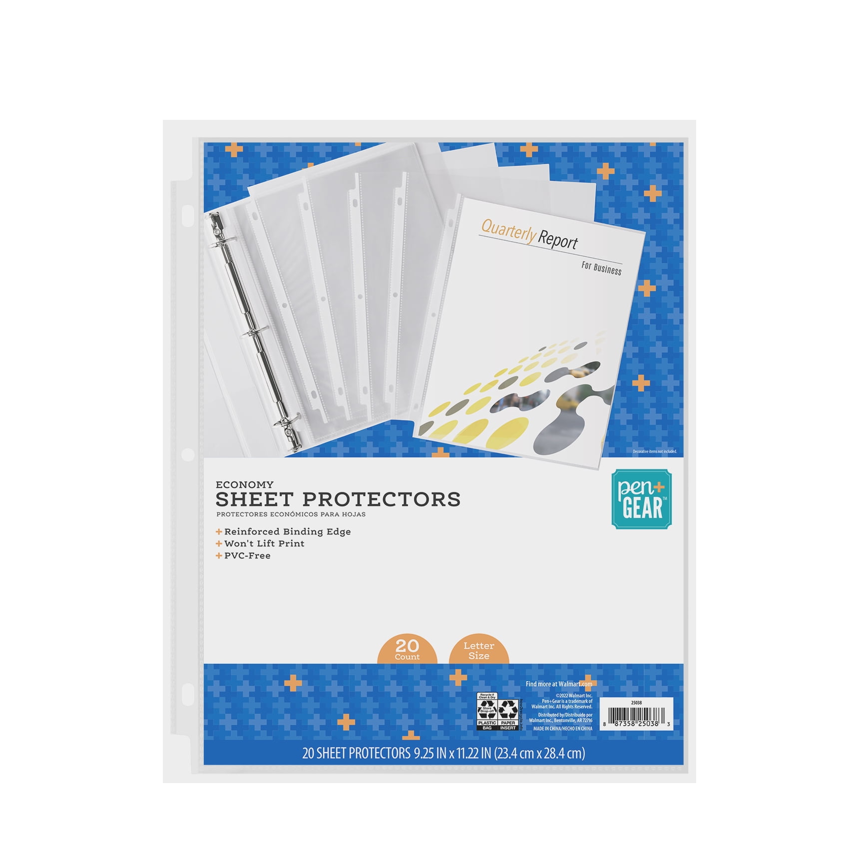 Pen+Gear Economy Sheet Protectors 20 Sheets, Clear,  8.5-inches x 11-inches