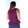 thumbnail image 3 of Maison Jules Womens Ruffled Hem Tank Top, 3 of 3