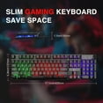 thumbnail image 3 of RK100+ Multiple Color Rainbow LED Backlit Large Size USB Wired Mechanical Feeling Multimedia PC Gaming Keyboard,Office Keyboard for Working or Primer Gaming,Office Device, 3 of 4