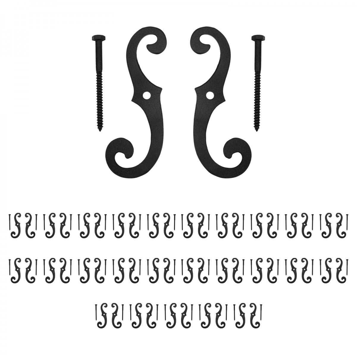 Renovators Supply Black Cast Iron Shutter Dog Holders 6.5" Long Antique