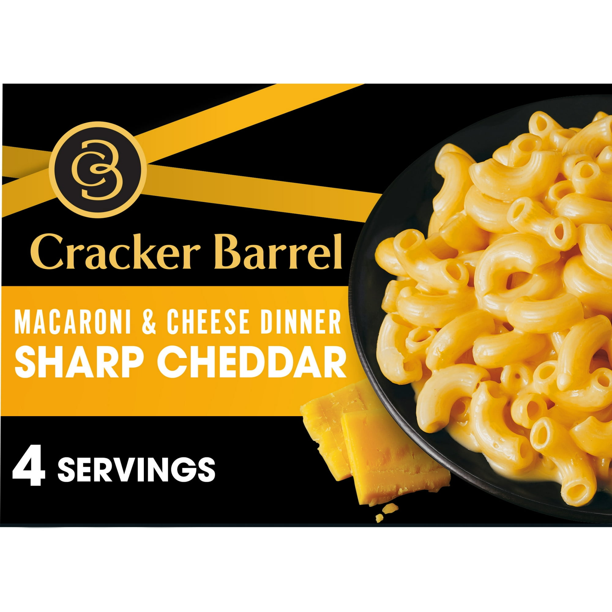 Cracker Barrel Mac and Cheese, 1 Box, for Easy Dinner or Dinner Sides, Sharp Cheddar Flavor, No Artificial Flavors or Dyes, 14 oz