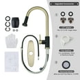thumbnail image 2 of WOWOW Kitchen sink faucet, Black and Gold kitchen faucet with pull-down spray, 360 degree rotating sprinkler, three spraying modes, pull-down faucet, stainless steel, single handle, high arc, 2 of 7