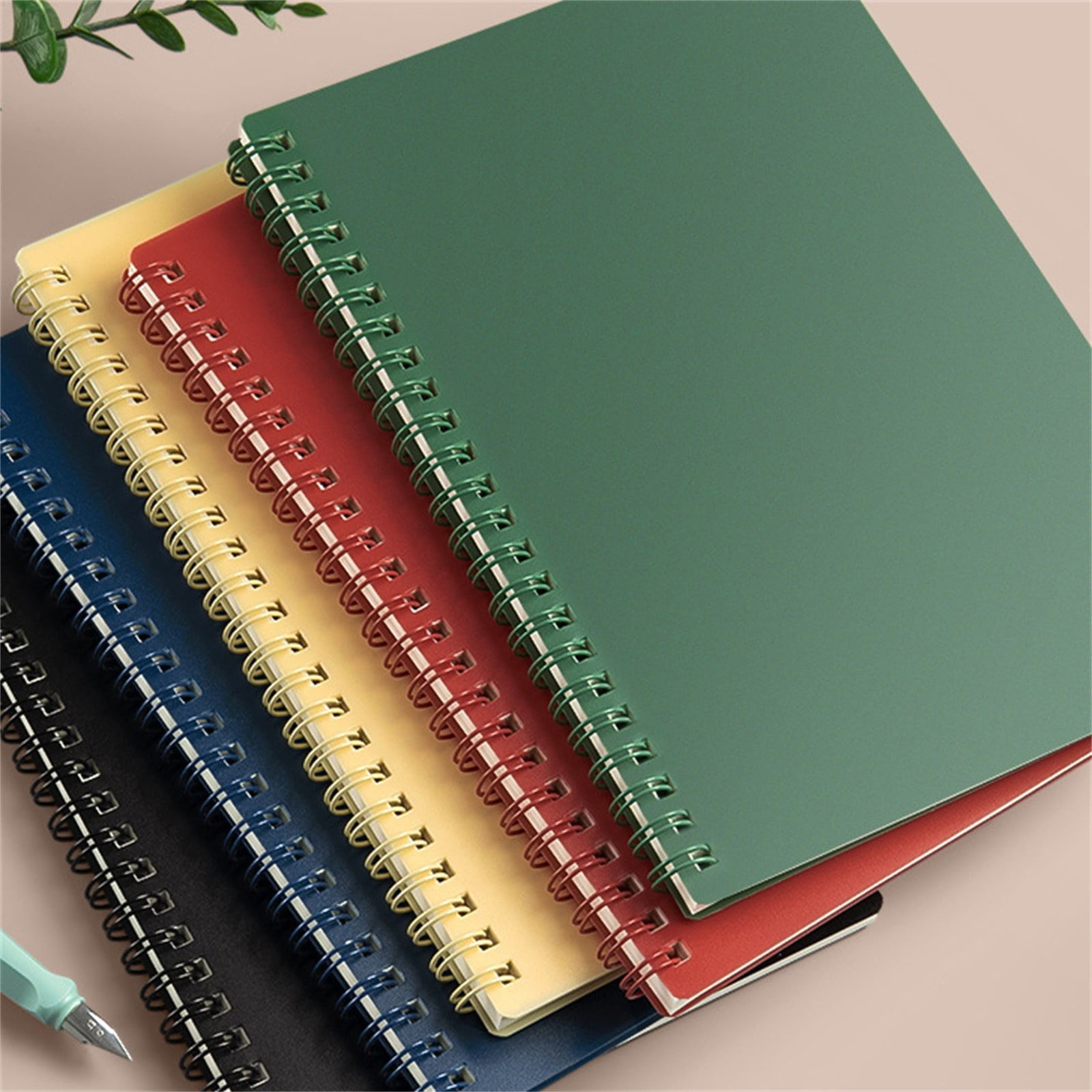VKLU A5 Spiral Notebook, Elegant Blue Ruled Notepad with Morandi Color Cover, Durable Wirebound Journal for University Studies & Professional Planning