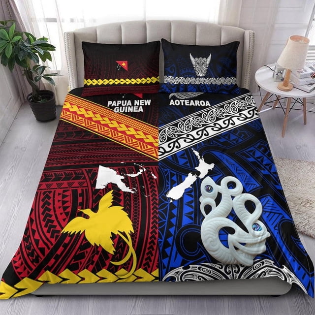 Juego de cama Nueva Zelanda y Papúa Nueva Guinea Juntos Azul LT8