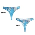 thumbnail image 3 of Balery Hanging Orchids Floral Blue Tangas de Algodón para Mujer con Estampado – Ropa Interior Sexy, Transpirable, G-string-Small, 3 of 6