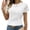 White-XL, variant on Women's Tops Casual Crewneck Cap Sleeve Shirts Lightweight Crochet Knit Texture Top Blouses