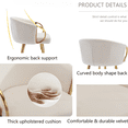 thumbnail image 3 of 30 Inch Velvet Dining Chairs, Modern Dining Chair with Golden Metal Legs, Simple Bar Stool Upholstered Dining Chairs, Accent Desk Chair Dining Room, Kitchen, Vanity, Living Room(Cream,Set of 2), 3 of 10