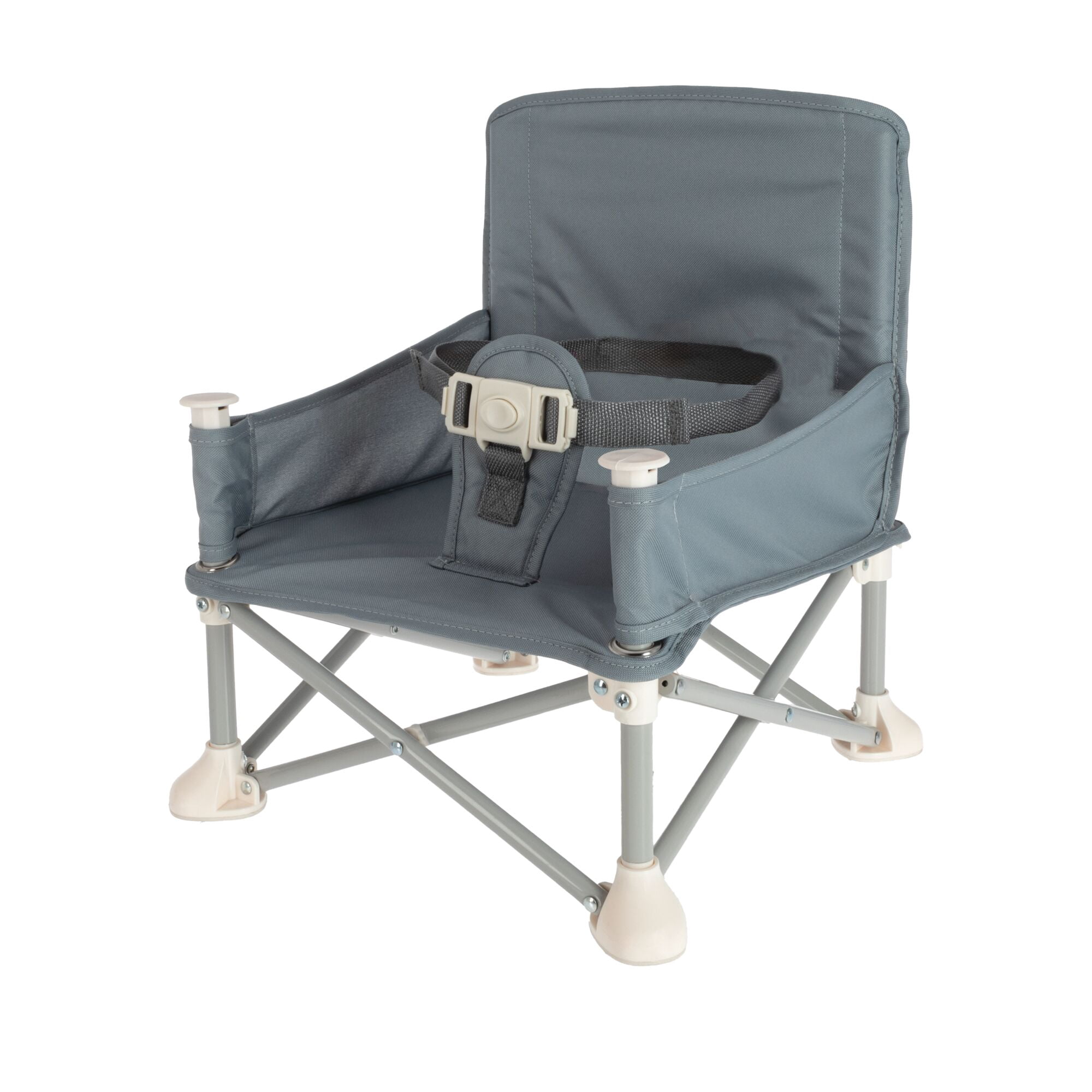 Nuby Pop-Up Portable Booster Seat with Removable Tray, Gray