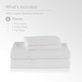 thumbnail image 5 of JELLYMONI 4 Pieces Cooling Queen Sheets Set, Microfiber & Bamboo Sheet Set, Breathable & Wrinkle Free - 16" Deep Pockets Bedding Sheets & Pillowcases,White, 5 of 7