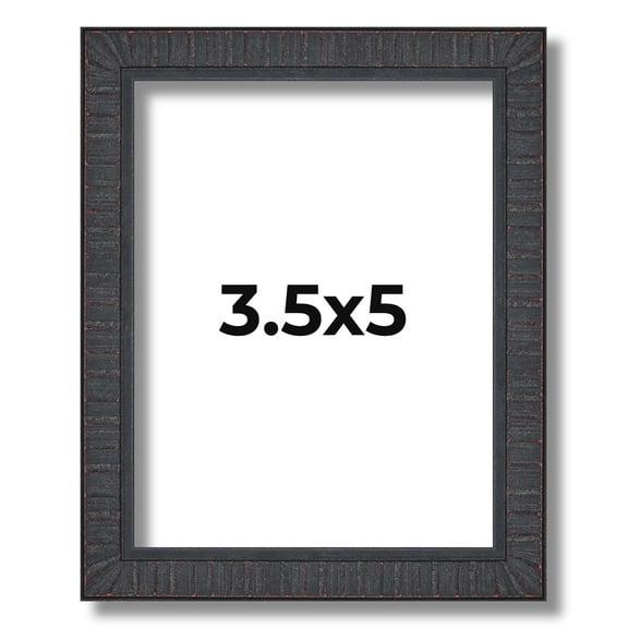 3.5x5 Rustic Brown Real Wood Picture Frame Width 0.75 inches | Interior Frame Depth 0.5 inches |