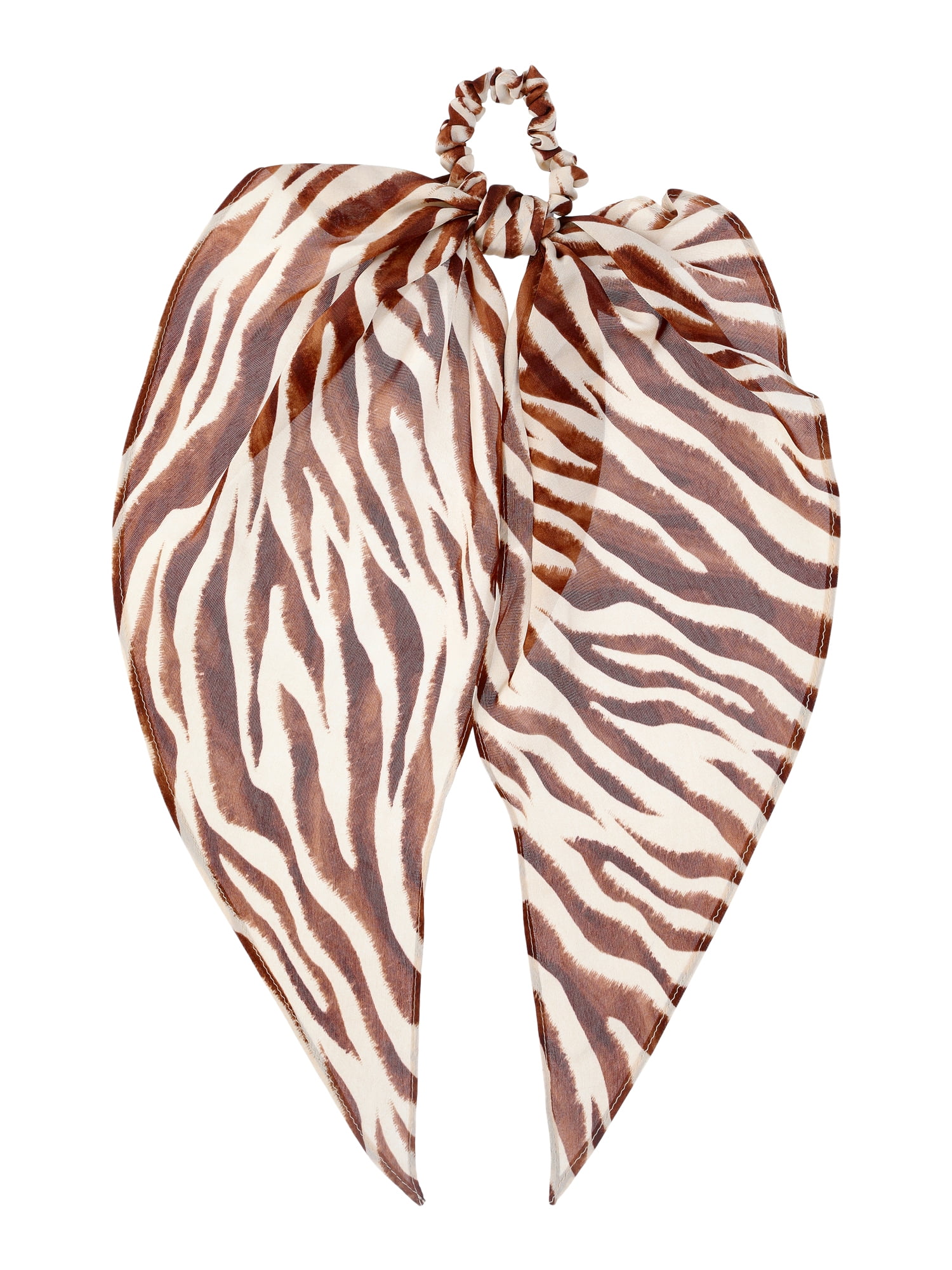 Time and Tru Women's Print Pony Scarf Hair Accessory, Tan