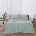 thumbnail image 3 of Modern Threads 4-Piece Solid Smoke Green Microfiber Bed Sheet Set, King, 3 of 12