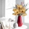 thumbnail image 6 of Set of 3 Gold Magnolia Floral Stems 26in Magnolia Artificial Flowers Silk Magnolia Flower Branches for Christmas Home Office Table Vase Decor, 6 of 13