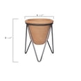 thumbnail image 2 of Creative Co-Op Terracotta Pot with Metal Stand (Set of 2 Pieces), 2 of 5