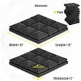 thumbnail image 6 of FStop Labs Wedge Tiles Acoustic Panels for Wall, Soundproof Foam, Black, 2'' X 12" X 12", 12 Pack, 6 of 9