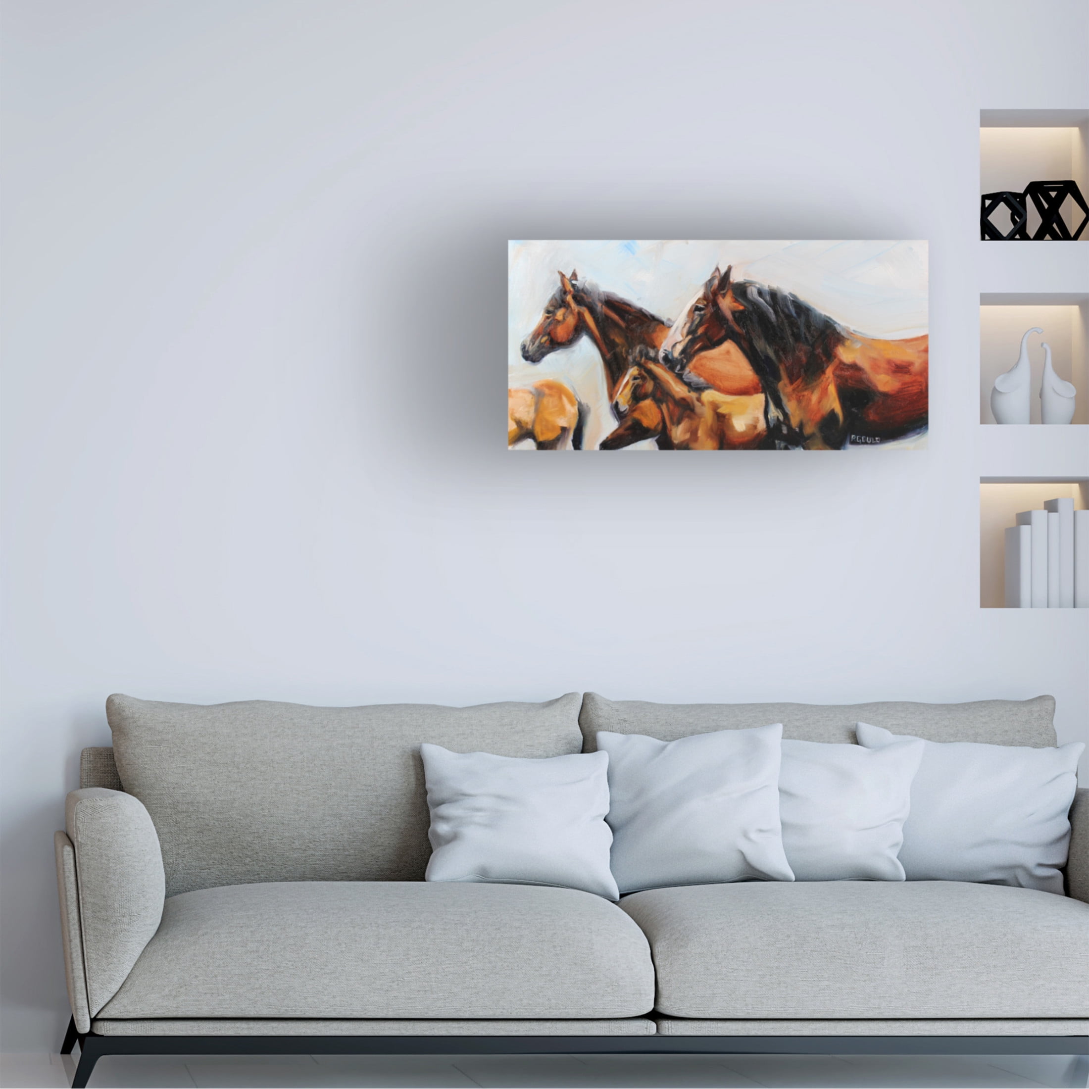 Canvas Wall Art - Renee Gould 'The Herd' Wall Art for Living Room, Bedroom, or Office Décor by Trademark Fine Art - 32 x 16 Inches