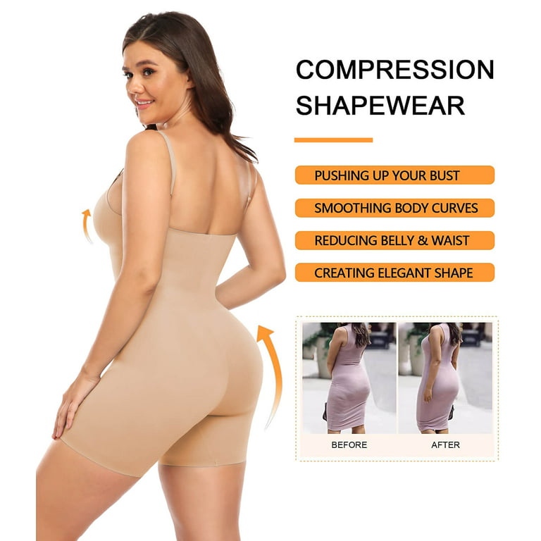 Irisnaya Women's Shapewear Bodysuit Tummy Control Waist Trainer Slim Full  Body Shaper Underwear Open Bust Corset Cincher Slimmer Butt Lifter