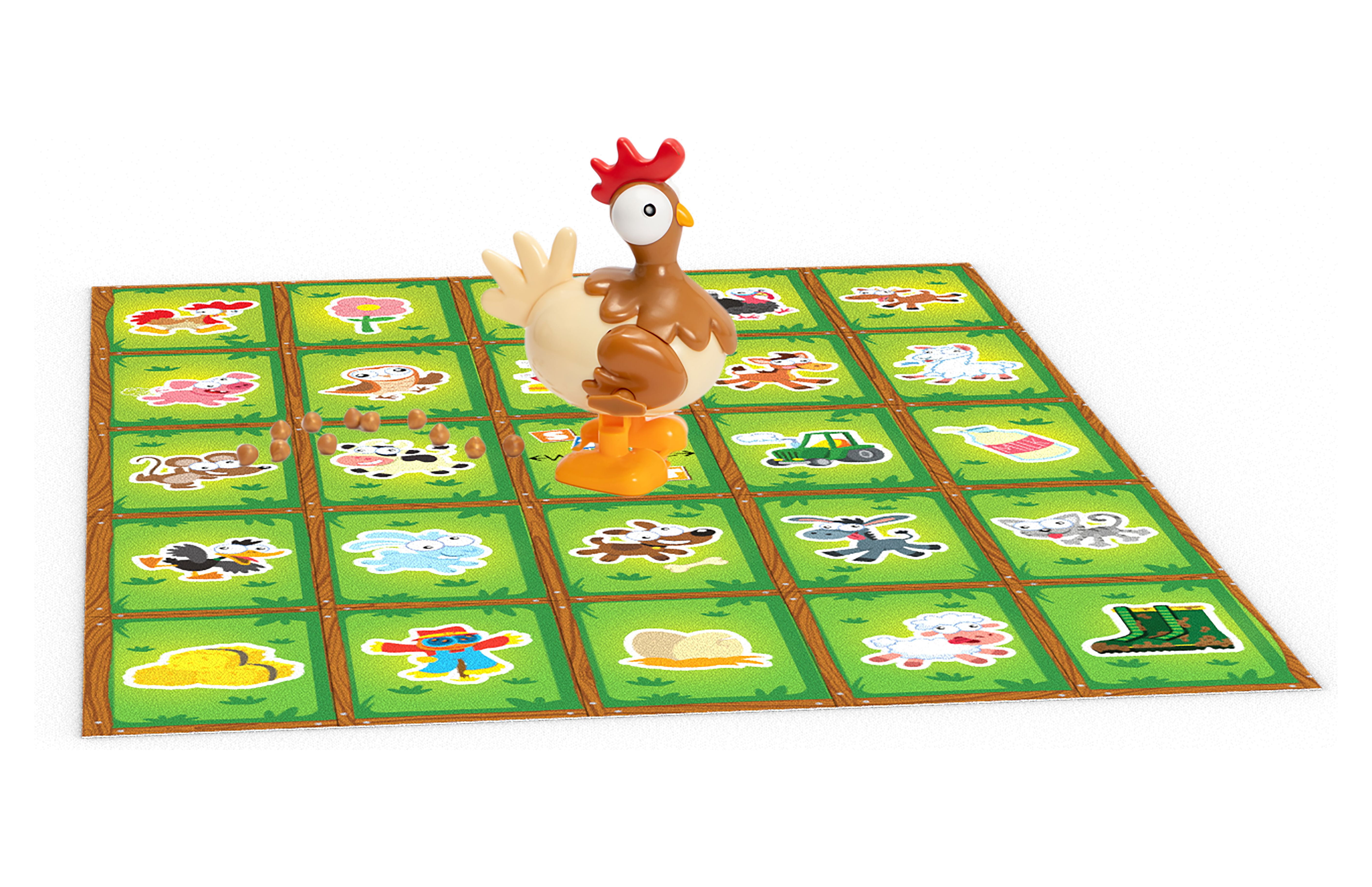 Goliath Chicken Poo Bingo Game - Wind-up Novelty Chicken Drops Poos on Bingo Game Board for Children Ages 4 and Up