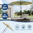 thumbnail image 3 of EDTara Parasol de Patio 10 Pi, Parasol de Marché Extérieur pour Table avec 8 Nervures Robustes, Inclinaison à Bouton-Poussoir, Manivelle, Protection UV, Imperméable, 3 of 7