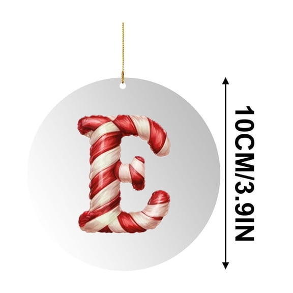 CuiLiyq 26 Letter Ornament Cane Candy Letter Ornament, Christmas Tree Pendant, Christmas Party Fireplace Family Hanging Decorations (Acrylic, E)