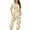Yellow A3, variant on Hrsba Pajamas for Women Set Short Sleeve,Print Button Up Ruched Crew Neck 3/4 Pants Set