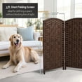 thumbnail image 5 of Red Lantern 3 ft. Short Diamond Weave Fiber Folding Screen - Dark Mocha - 4 Panel, 5 of 7