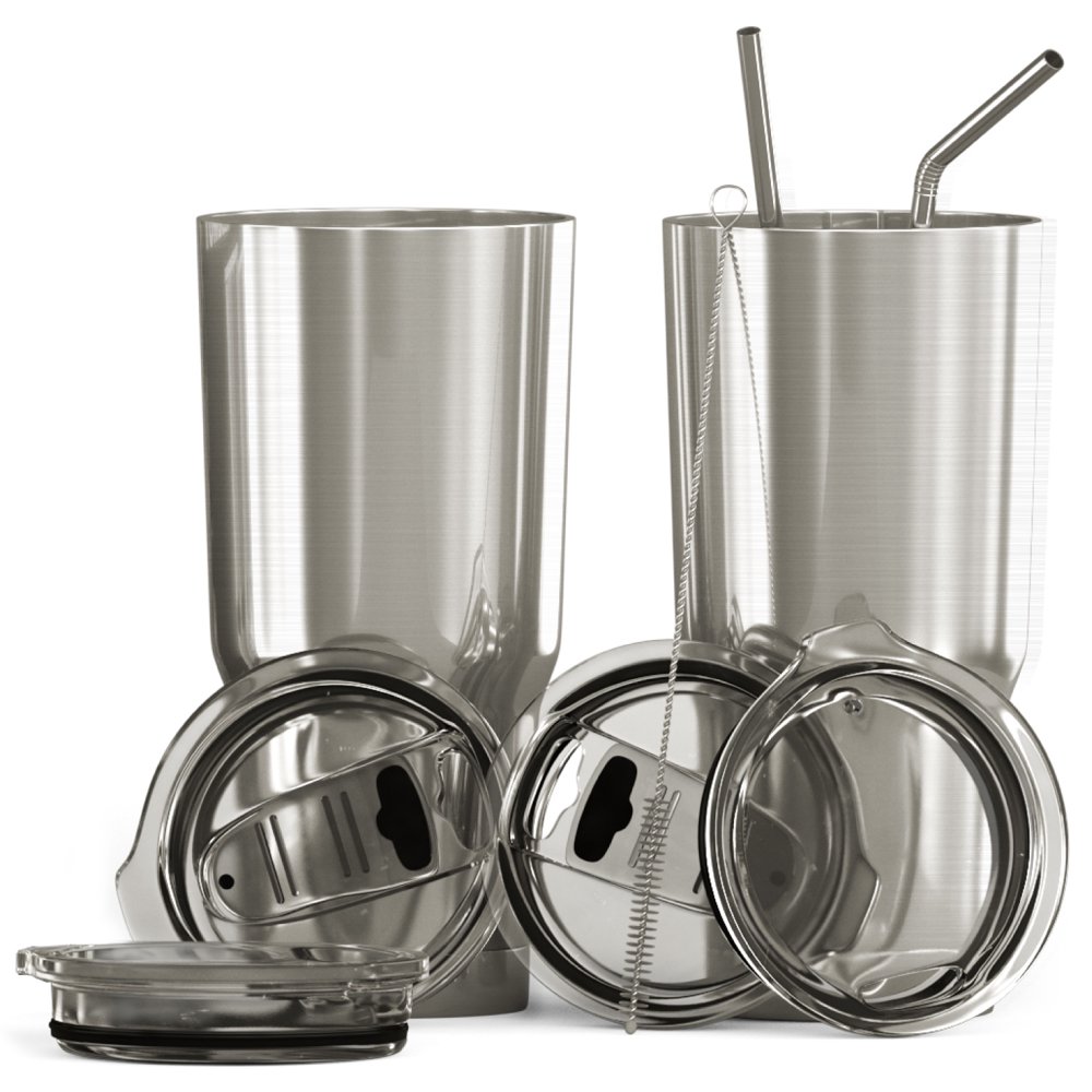 Bluepeak Double Wall Stainless Steel Vacuum Insulated Tumbler Set, 2