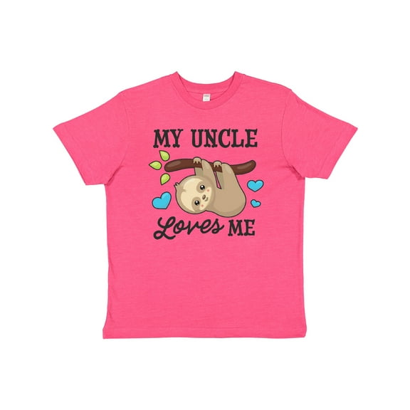 Inktastic My Uncle Loves Me with Sloth and Hearts Youth T-Shirt