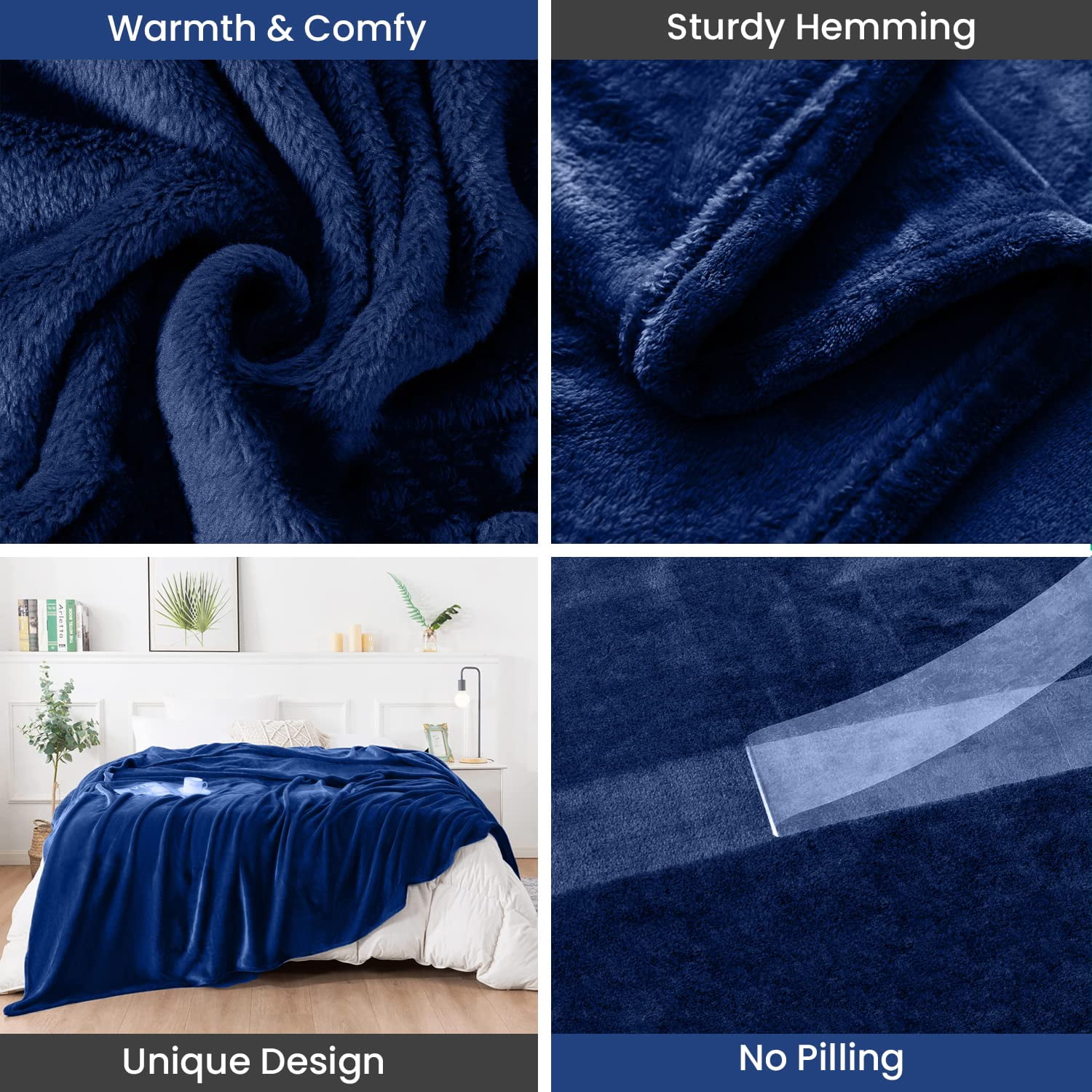 CANADIAN LINEN Flannel Fleece Bed Blanket Throw 50x60 inches Soft Breathable 100 Polyester Microfiber Throw Blanket Warm Cozy Lightweight Bedding