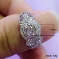 thumbnail image 4 of K-KED 925 Silver Filled Ring Fashion Cubic Zircon Wedding Anniversary Delicate Jewelry Sz 6-10-9, 4 of 6