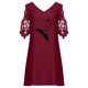thumbnail image 5 of Vestidos de manga corta con hombros descubiertos y encaje con cuello en V estampado sexy de verano para mujer Fridja bnh5425, 5 of 8