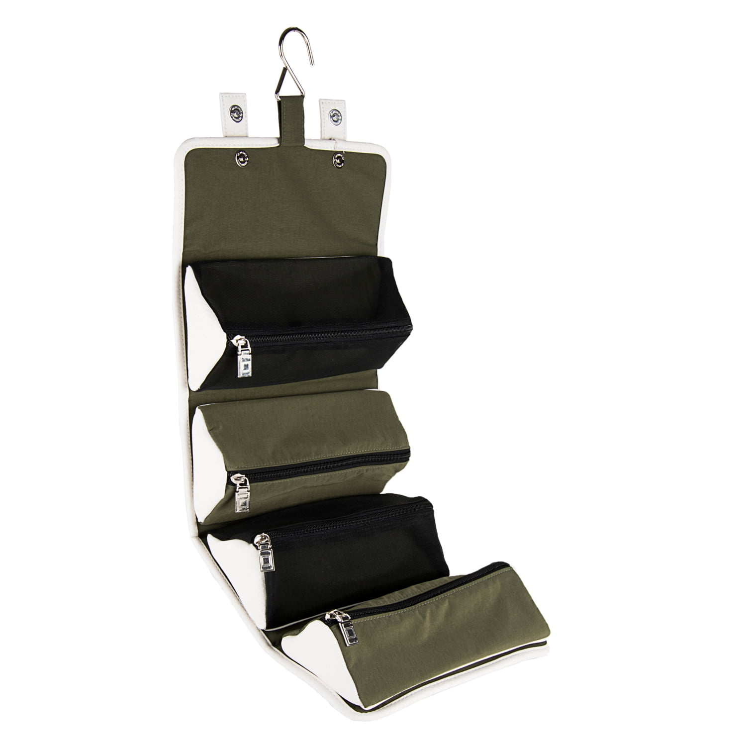 Travel Toiletry Organizer – Compact Hanging Leatherette Bag with 4 Removable Compartments for Men & Women