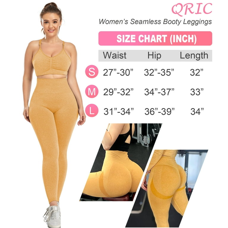 Womens Seamless Butt Lift Leggings High Waisted Yoga Pants Ribbed Gym  Workout Running Tights 