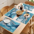 thumbnail image 5 of Blue Marble Placemats Set of 12 Modern Impressionist Art Abstract Place Mats Indoor Wipeable Table Mats Washable Cloth Dining Table Placemats for Kitchen Holiday Party Home Decor 13x19 Inch, 5 of 9