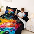 thumbnail image 3 of Erosebridal Basketball Gamepad Gaming Queen Sheet Sets For Boys,Watercolor Oil Painting Aesthetic Art Bed Set 4 Pieces, 3 of 6
