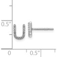 thumbnail image 2 of 14K White Gold Diamond Initial U Earrings (7 X 5) Made In India em4169u-008-wa, 2 of 5