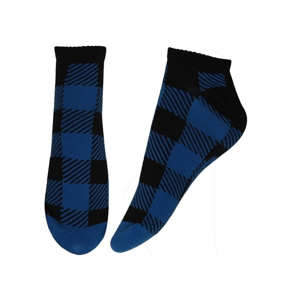 Blue Checkered Classic Ankle Socks
