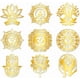 thumbnail image 1 of 9 pegatinas autoadhesivas doradas de loto de 4 cm, calcomanías metálicas de geometría sagrada Om, mandala, pegatinas decorativas impermeables., 1 of 9