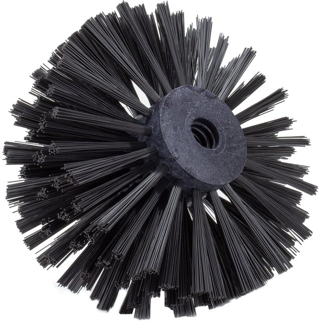 SPARTA Industrial Tank Brush Head Pipe Brush Head, Drain Brush with 3/4" Thread Hole (Handle Not Included) for Commercial Use, Plastic, 7 x 5.7 Inches, Black, (Pack of 2)