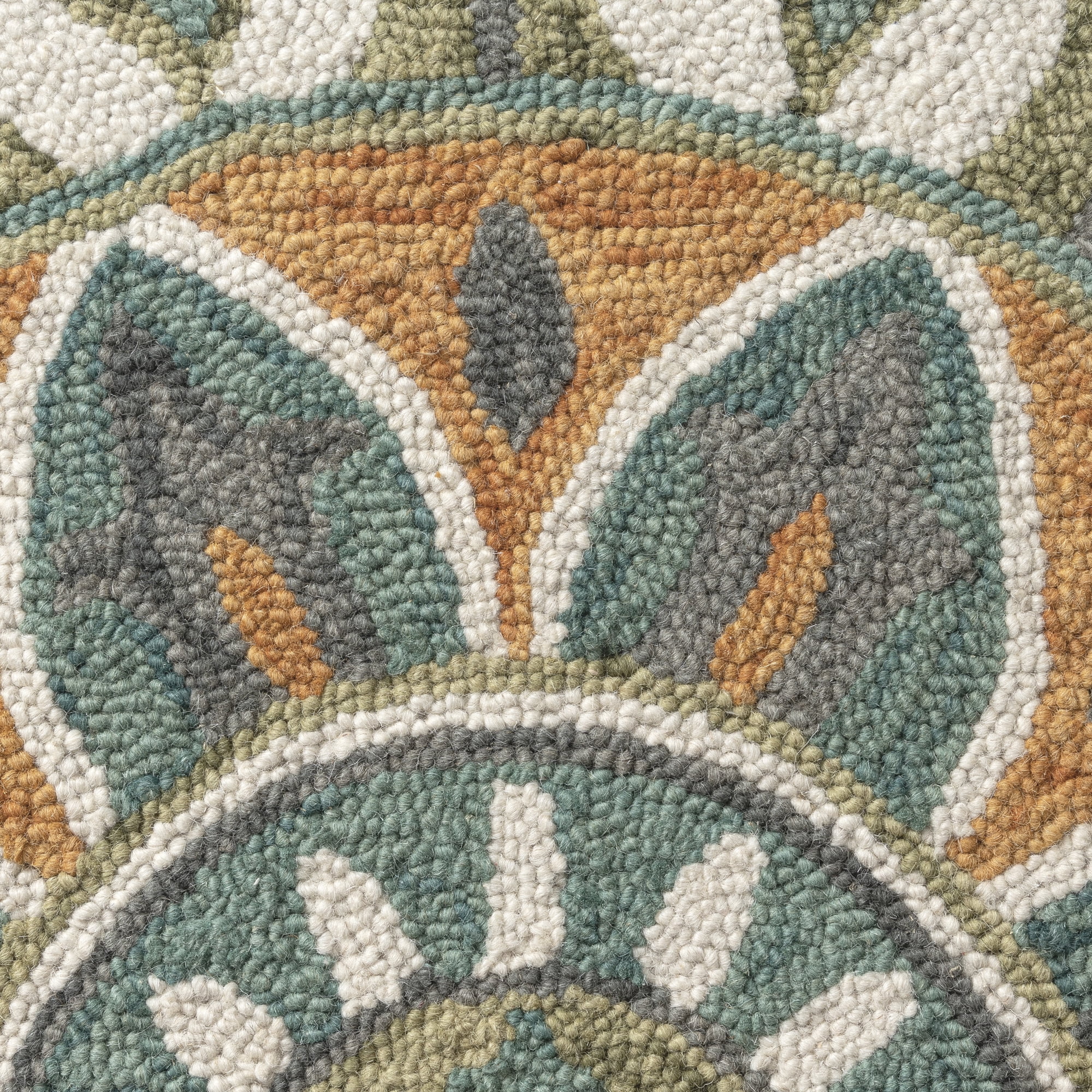 Ox Bay Enid 2'3" x 3'10" Rust /Teal Floral Medallion Indoor Hearth Area Rug