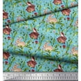 thumbnail image 2 of Soimoi Polyester Crepe Fabric Leaves & Rabbit Animal Printed Craft Fabric by The Yard 42 Inch Wide, 2 of 5