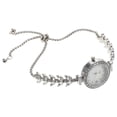 thumbnail image 1 of Elegante reloj de cuarzo para mujer con diamantes de imitación, diseño de sirena, pulsera de cadena plateada, reloj de cristal, reloj de pulsera de lujo para mujer, brazalete para eventos elegantes., 1 of 8