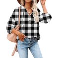 thumbnail image 2 of Womens V Neck Long Sleeve Henley Shirts Button Down Sweatshirts Hoodies Tunic Tops with Drawstring, 2 of 4