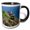 Black/White, variant on 3drose, Canada, Newfoundland, Elliston. Atlantic Puffins on Cliff Ledge, 11oz Two-tone Red Mug