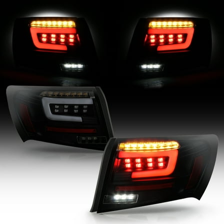 For 2008-2011 Subaru Impreza/WRX Sedan Black Smoke LED Tube Tail Lights Lamps