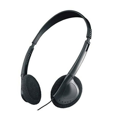 Bulk Over The Head Inexpensive Disposable Headphones Wholesale Lot Kids Individually Bagged for Schools Libraries Hospitals (100 Pack Black)
