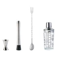 thumbnail image 2 of Coctelera de acero inoxidable - Mezclador de bebidas Bartender Martini Shaker Bar Tool Boston Shaker - para familias, herramientas de vino, accesorios Juego de 4 piezas Soledad Cocteleras, 2 of 10
